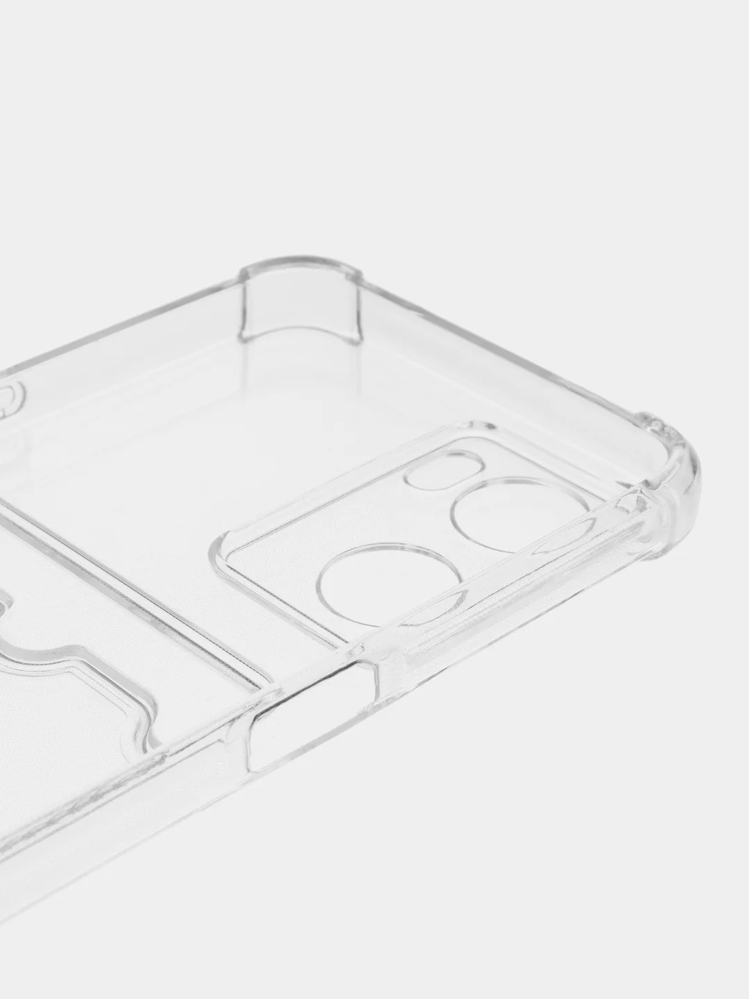 Прозрачный чехол кардхолдер для Oppo A57s 4G с защитой камеры