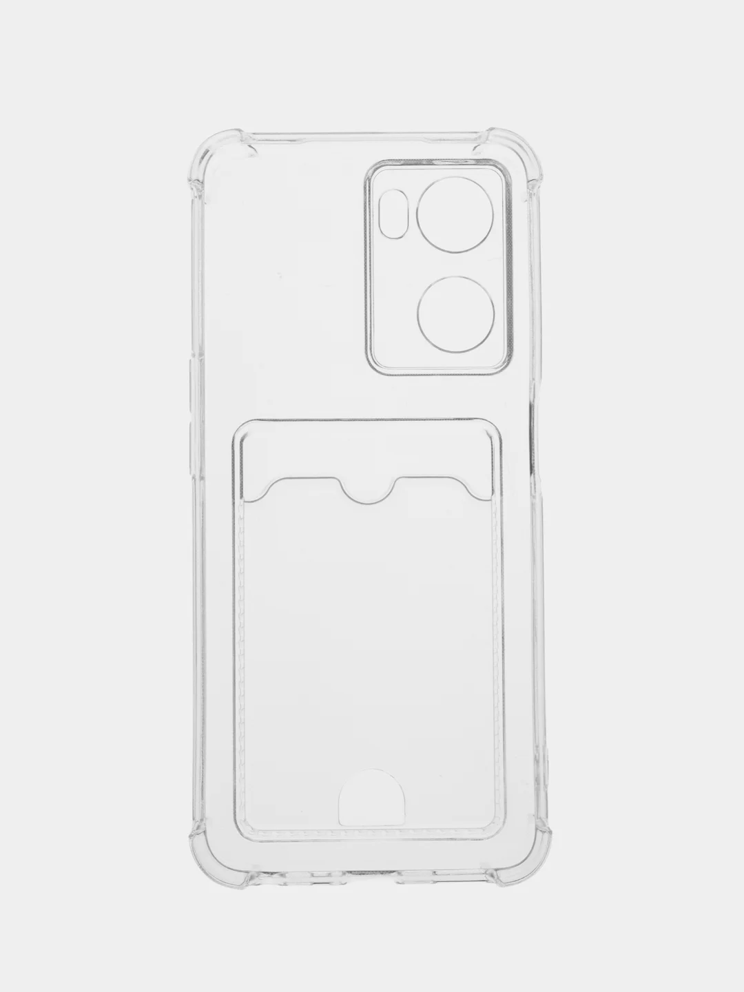 Прозрачный чехол кардхолдер для Oppo A57s 4G с защитой камеры