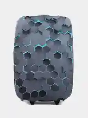 Темно-синий чехол для чемодана Art moments, дизайн Black Hexagon, размер 75 х 85 см
