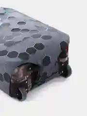 Темно-синий чехол для чемодана Art moments, дизайн Black Hexagon, размер 75 х 85 см