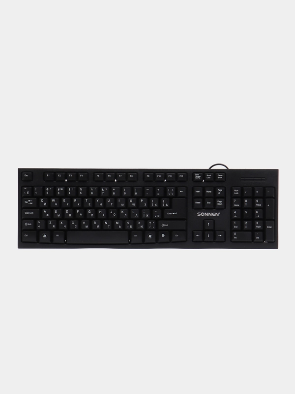 Клавиатура проводная Sonnen Kb-330,usb, 104 клавиши, классический дизайн, черная, 511277