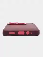 Бордовый чехол матовый для Infinix Hot 12 Play, пластиковый, полупрозрачный, с глянцевой рамкой