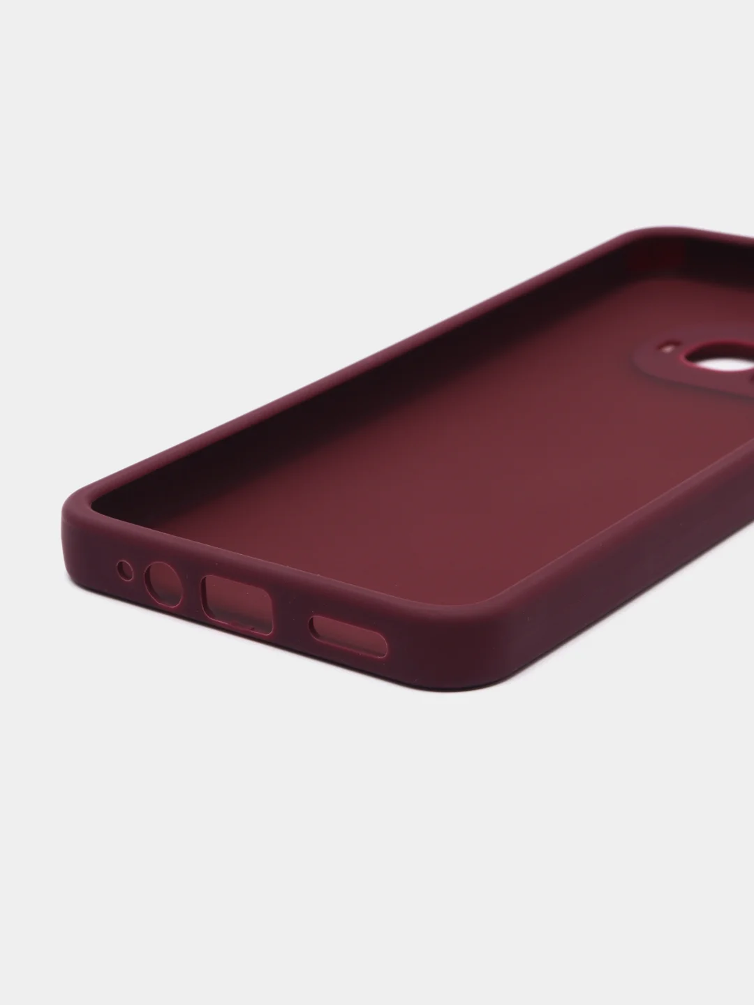 Бордовый чехол матовый для Infinix Hot 12 Play, пластиковый, полупрозрачный, с глянцевой рамкой
