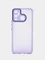 Лавандовый чехол матовый для Infinix Hot 12 Play, пластиковый, полупрозрачный, с глянцевой рамкой
