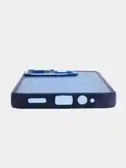 Синий чехол матовый для Infinix Hot 12 Play, пластиковый, полупрозрачный, с глянцевой рамкой
