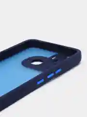 Синий чехол матовый для Infinix Hot 12 Play, пластиковый, полупрозрачный, с глянцевой рамкой