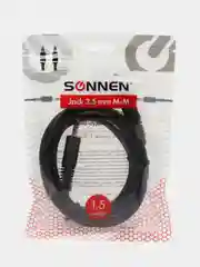 Кабель Jack 3.5 mm M-M, шнур 1,5 м, Sonnen, для передачи стерео-аудио, черный, 513119