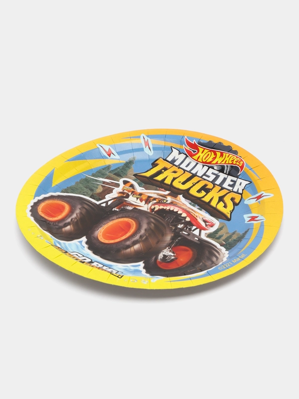 Тарелки одноразовые бумажные (картонная посуда) 18 см, 6 штук Hot Wheels Priority, 608352