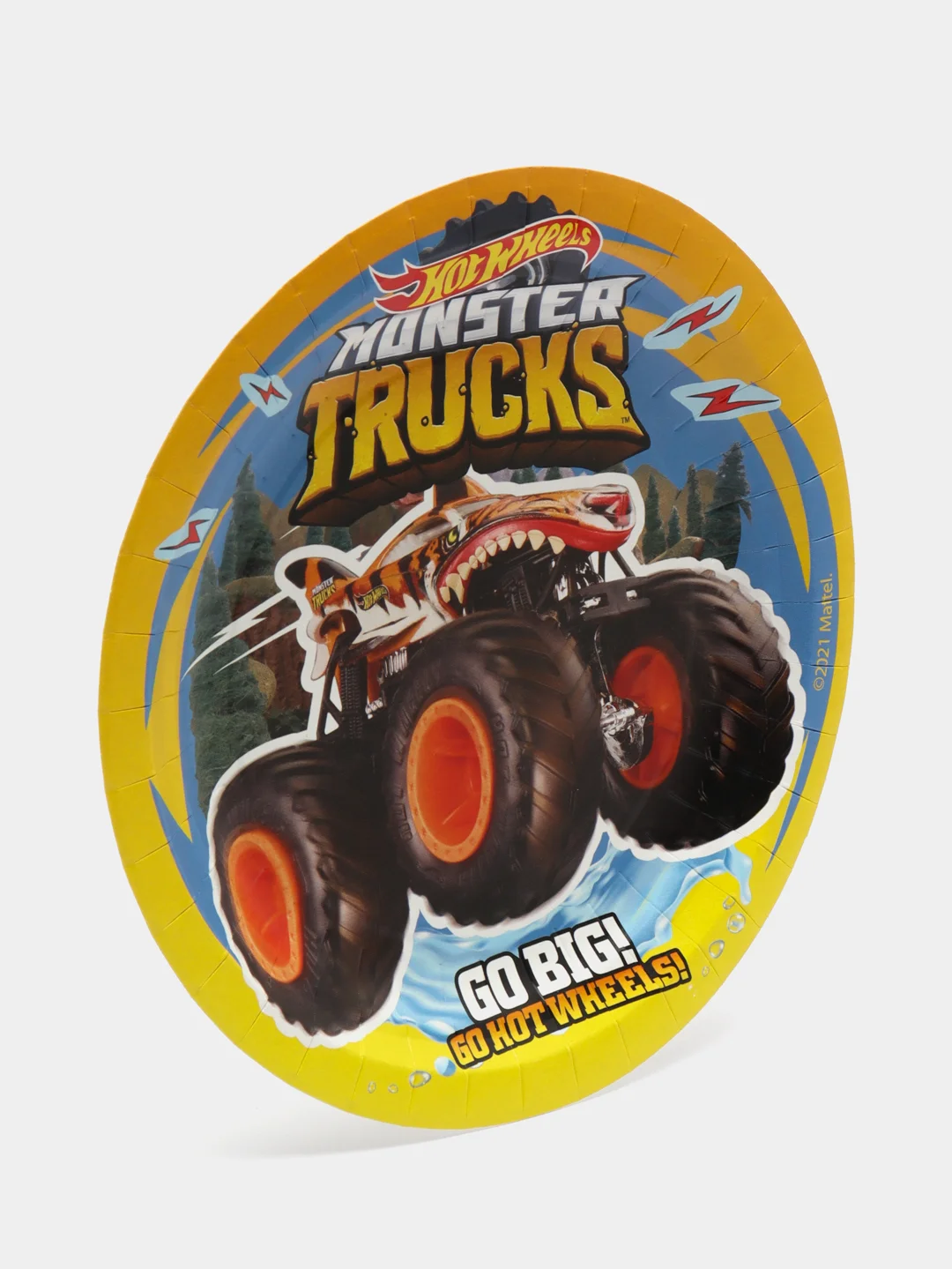 Тарелки одноразовые бумажные (картонная посуда) 18 см, 6 штук Hot Wheels Priority, 608352