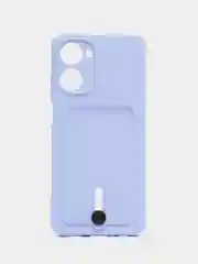 Лавандовый чехол для Realme 10, Реалми 10 силиконовый, с карманом для карты