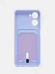 Лавандовый чехол для Realme 10, Реалми 10 силиконовый, с карманом для карты