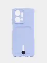 Лавандовый чехол для Huawei Honor X7a (Хуавей Хонор Х7а) силиконовый, с карманом для карты