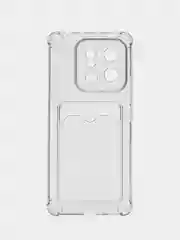 Черный чехол для Xiaomi 13 Pro, Сяоми 13 Про прозрачный, с карманом для карты