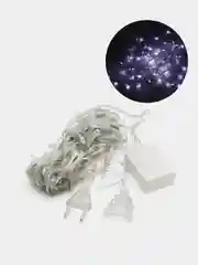 Белый светодиодная новогодняя гирлянда нить, 10м 100 LED лампочек и 8 режимов