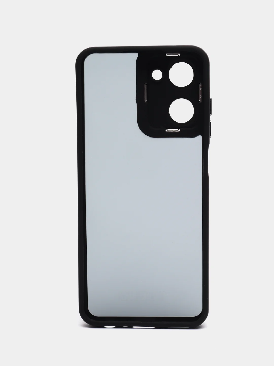 Синий чехол матовый для Realme 10, Реалми 10, пластиковый, полупрозрачный, с глянцевой рамкой
