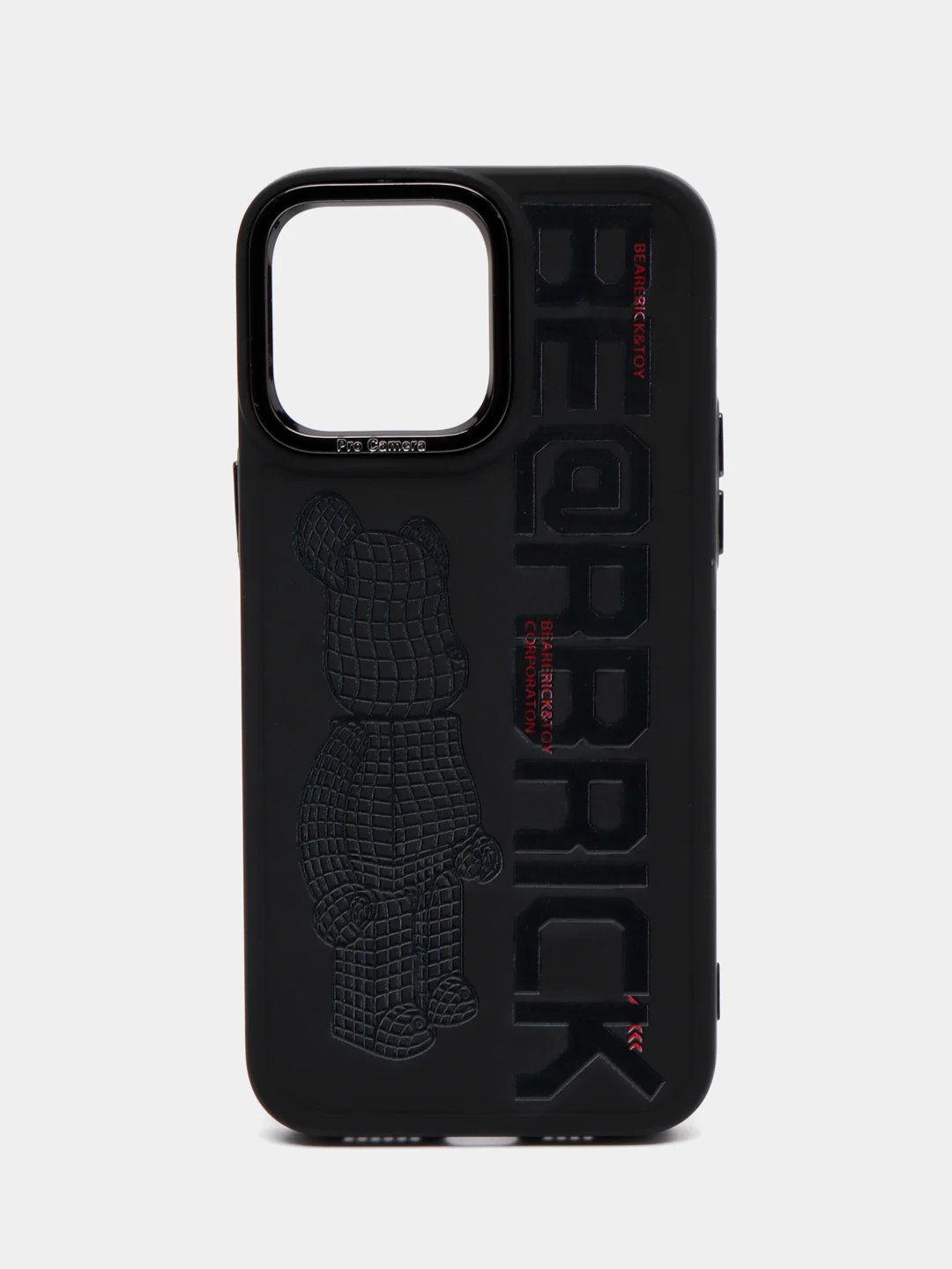 Черный чехол iPhone 14 Pro, 14 Pro Max плотный, с рисунком и мягким подкладом