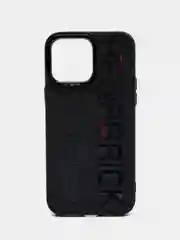 Черный чехол iPhone 14 Pro, 14 Pro Max плотный, с рисунком и мягким подкладом