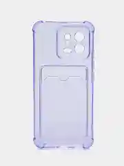 Лавандовый чехол для Xiaomi 13, Сяоми 13 прозрачный, с карманом для карты