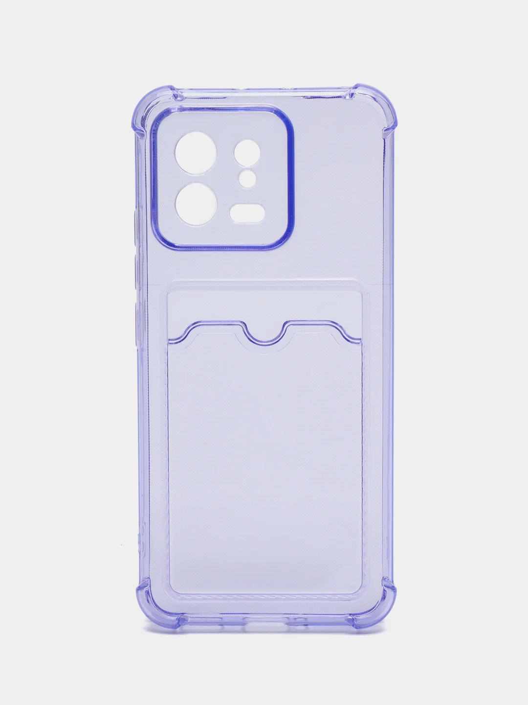 Лавандовый чехол для Xiaomi 13, Сяоми 13 прозрачный, с карманом для карты
