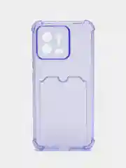Лавандовый чехол для Xiaomi 13, Сяоми 13 прозрачный, с карманом для карты