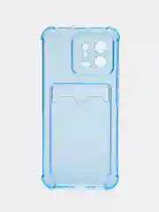 Голубой чехол для Xiaomi 13, Сяоми 13 прозрачный, с карманом для карты