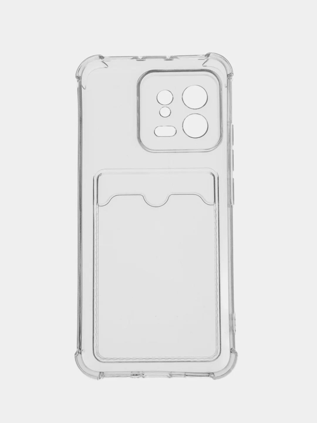 Прозрачный чехол для Xiaomi 13, Сяоми 13 прозрачный, с карманом для карты