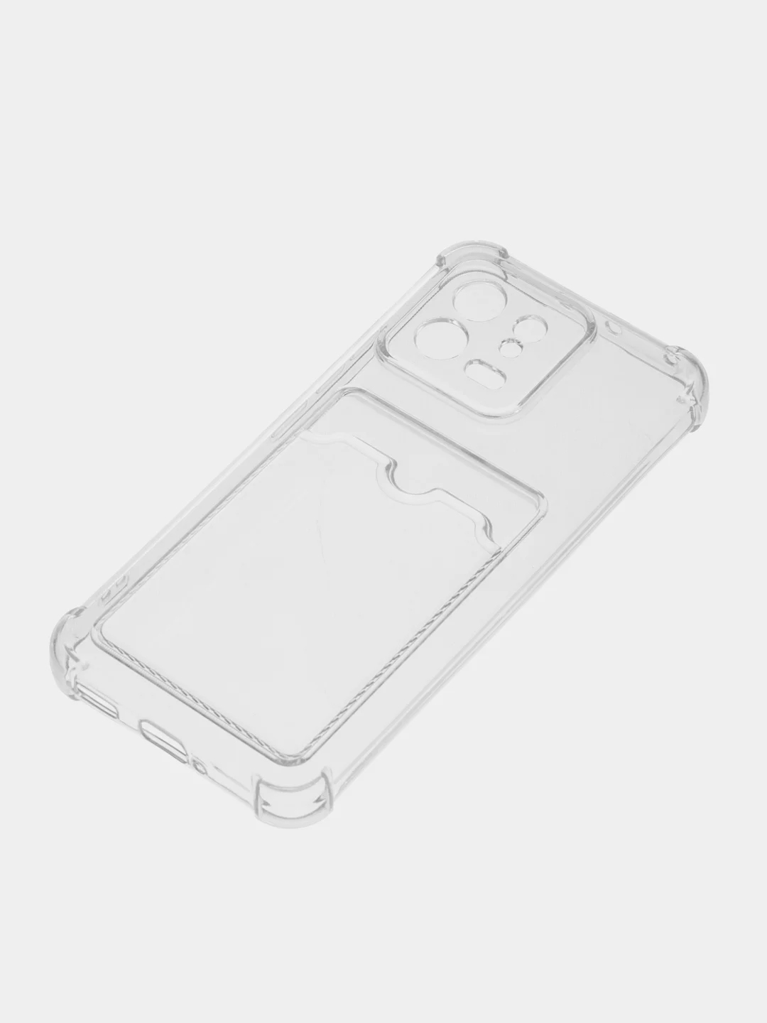 Прозрачный чехол для Xiaomi 13, Сяоми 13 прозрачный, с карманом для карты