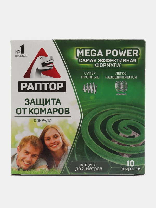 Спирали от комаров РАПТОР, 10 шт с подставкой
