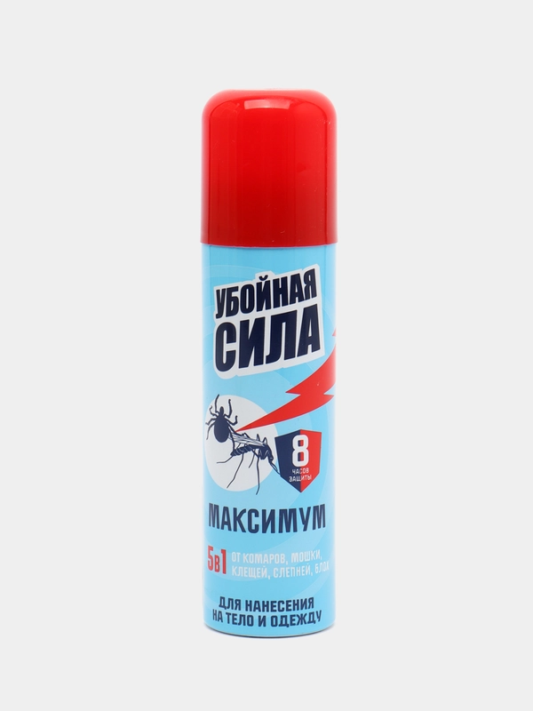 Убойная сила Maximum, от комаров, клещей, мошки, слепней, блох в аэроз упаковке, 150 см3