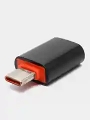 Черный адаптер-переходник с USB 3.0 отг на Type-C для мобильных устройств, планшетов, компьютеров