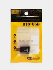 Черный адаптер-переходник с USB 3.0 отг на Type-C для мобильных устройств, планшетов, компьютеров