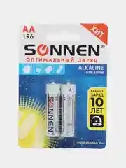 Батарейки алкалиновые Sonnen LR6, пальчиковые, АА, 2 штуки, 15А, 451084