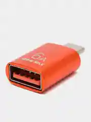 Оранжевый адаптер-переходник с USB 3.0 отг на Type-C для мобильных устройств, планшетов, компьютеров