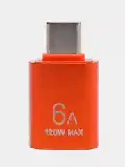 Оранжевый адаптер-переходник с USB 3.0 отг на Type-C для мобильных устройств, планшетов, компьютеров