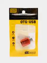 Оранжевый адаптер-переходник с USB 3.0 отг на Type-C для мобильных устройств, планшетов, компьютеров