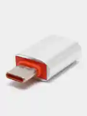 Серебряный адаптер-переходник с USB 3.0 отг на Type-C для мобильных устройств, планшетов, компьютеров