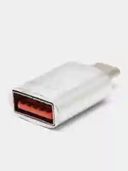 Серебряный адаптер-переходник с USB 3.0 отг на Type-C для мобильных устройств, планшетов, компьютеров