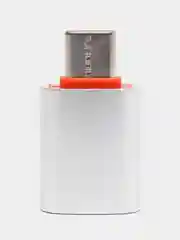 Серебряный адаптер-переходник с USB 3.0 отг на Type-C для мобильных устройств, планшетов, компьютеров