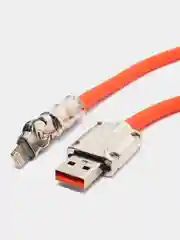 Оранжевый кабель для быстрой зарядки iPhone Lightning, USB - Type-C, тайп си, зарядка для телефона