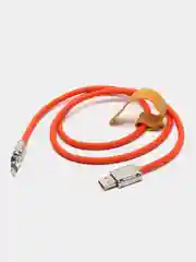 Оранжевый кабель для быстрой зарядки iPhone Lightning, USB - Type-C, тайп си, зарядка для телефона