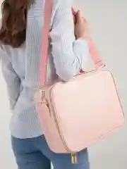 Розовый кейс визажиста для косметики, профессиональный бьюти кейс, чемодан визажиста, косметичка