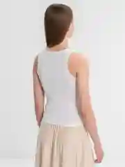 Бежевый женский топ в рубчик