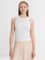 Белый женский топ в рубчик