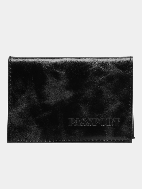 Обложка - чехол на паспорт натуральная кожа пулап, Passport, черная, Brauberg, 238198