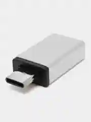 Серебряный переходник Type-C на USBB 3.0, Otg