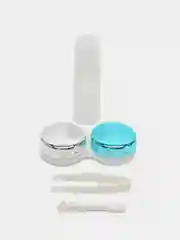 Серебряный контейнер-футляр для контактных линз, с зеркалом и пинцетом