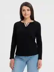 Черный лонгслив женский