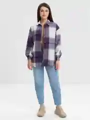Фиолетовый рубашка в клетку