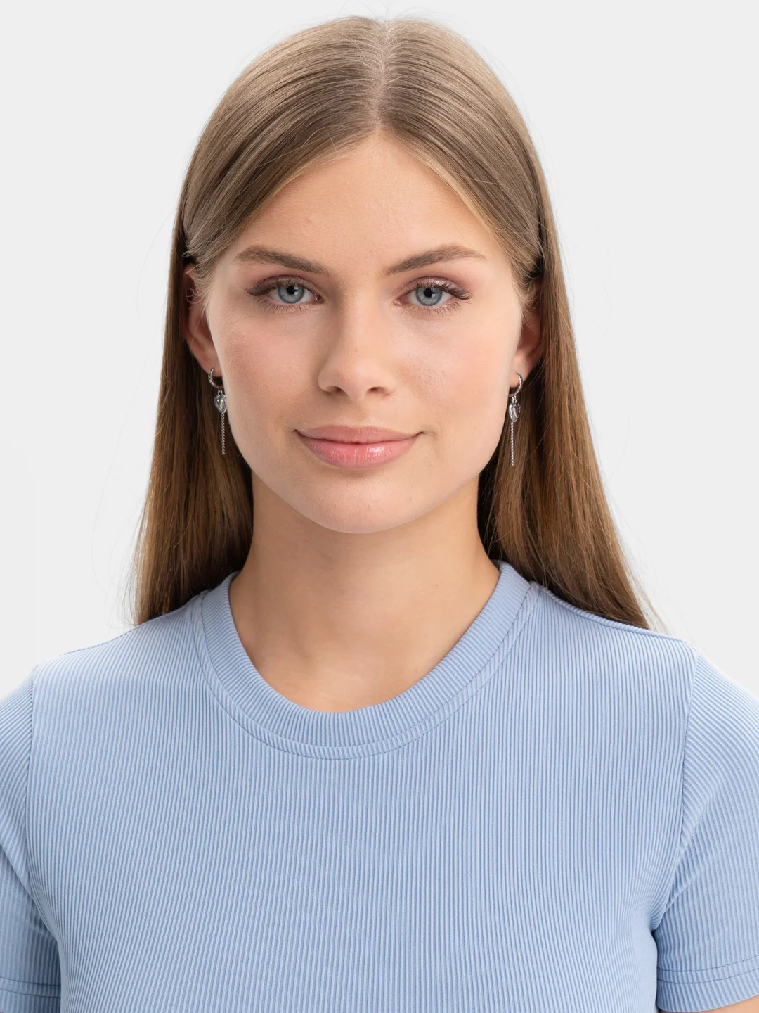 Серьги из серебра 925 пробы с сердцем