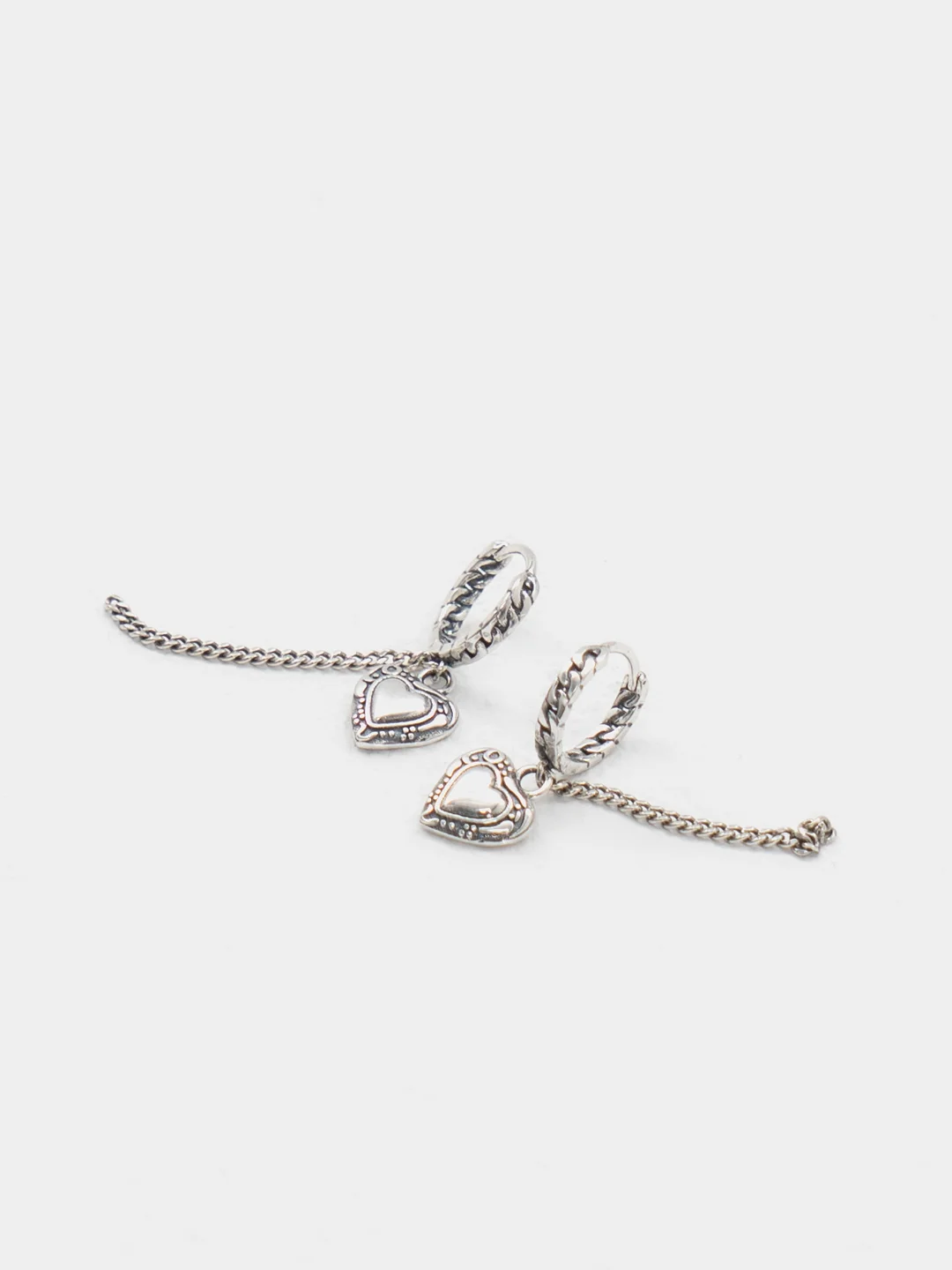 Серьги из серебра 925 пробы с сердцем